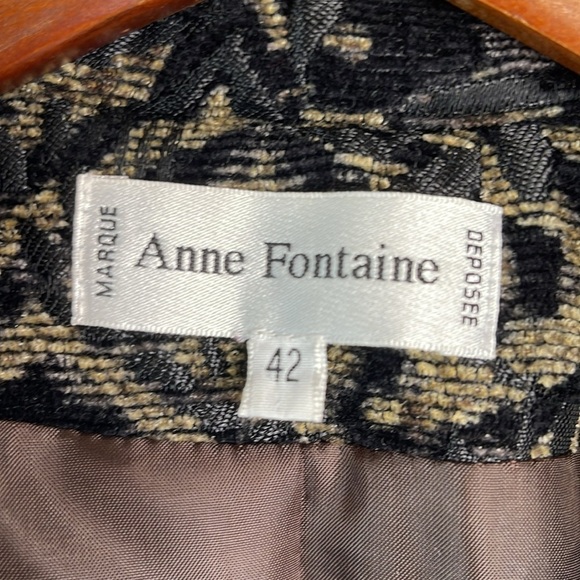 ANNE FONTAINE Tapestry Corset Back Blazer Jacket Floral Black Brown Velvet 42 10 - Picture 11 of 16